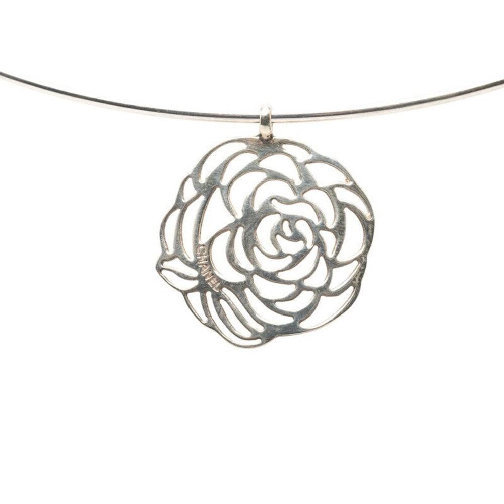 Chanel Camellia Necklace Silver